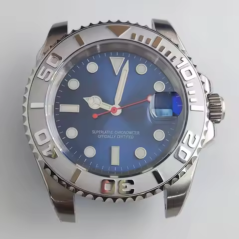 40mm NH35 Case Dial Hands Rose Gold PVD Stainless Steel Sapphire Glass Watch Part Accessory for Yach