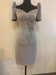 Midi Dress Filipiniana for sponsor for formal occation
