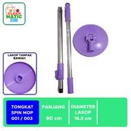 TONGKAT/HANDLE SPIN MOP 001/003-UNGU (Alat Tongkat Pel Spin Mop / Pel Tongkat Putar Spin Mop Alat To
