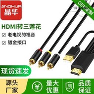 晶華 HDMI轉3RCA三蓮花 紅黃白AV線 HDMI轉AV機頂盒連接老式電視