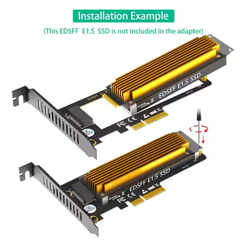 PCI-E 4.0 4X to NVMe Ruler 1U GEN-Z EDSFF 9.5mm 15mm 25mm Thickness Short SSD E1.S with Heat Sink PM