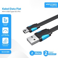 Vention Mini USB Type B Flat Data Cable 5 Pin Hard Disk Cable Camera/ Printer/ 2 Meter Audio/ - VAS-
