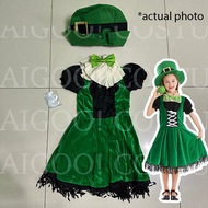 United Nations Irish Girl Costume Ireland UN St. Patrick's Day Leprechaun Cosplay Europe for Kids