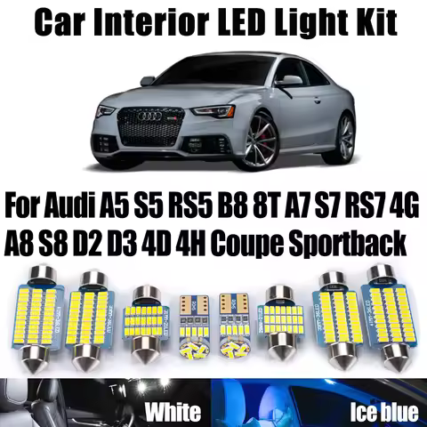 Canbus Car LED Interior Reading Trunk Bulbs Light Kit For Audi A5 S5 RS5 B8 8T A7 S7 RS7 4G A8 S8 D2
