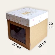 Box Cake Window Box Motif Bear/Bear 20x20 x 20