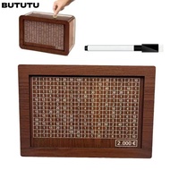 BUTUTU Piggy Bank, Reusable Handmade Money Box,  with Saving Money Goals Counter Crafts Wooden Money