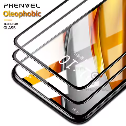 2Pcs Oleophobic Glass For Xiaomi Poco f3 X3 GT Full Cover Screen Protector For Poco M3 X3 F2 Pro Tem