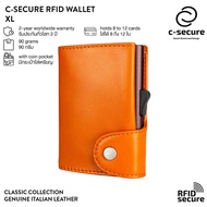 C-SECURE [พร้อมส่ง] กระเป๋าใส่บัตร กระเป๋าสตางค์ กระเป๋าใส่การ์ด RFID รุ่นหนังวัวแท้ ขนาด XL พร้อมช่