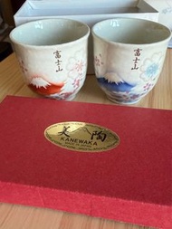 日本製富士山酒杯一對 包順豐