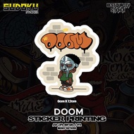 Doom BAND PRINTING STICKER|Cool STICKER|Helmet STICKER|Band STICKER