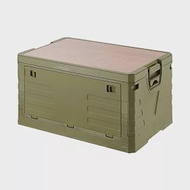 【AOTTO】68L戶外露營軍規折疊收納桌板收納箱 軍綠色