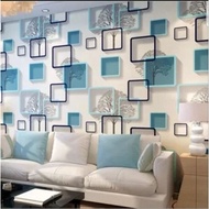 Square Wall Sticker Wallpaper biru Size 7 meters X 45cm