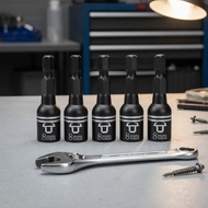 5 Piece Hex Magnetic Socket Wrench Set with 8mm and 42mm Adapters for Screwdriver Versatility