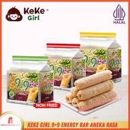 Keke Girl 9+9 Energy Bar Healthy Snack Without Frying Peanut, Seaweed & Egg Yolk Flavor - Halal 180g