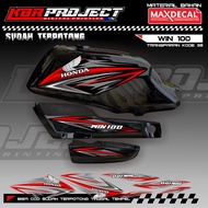HONDA WIN 100 COOL PREMIUM TRANSPARENT STRIPING STICKERS WITH VARIATIONS RACINGHONDA 38 ALREADY CUT