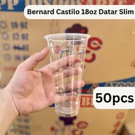TipTop 18oz Slim Flat Plastic Cups, 50 pcs, 9 grams Flat Glass/s 18oz SlimBENING