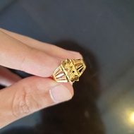 Cincin emas arab 21K ukir emas asli kadar 875 perhiasan cincin emas