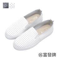 Fufa Shoes [Fufa Brand] Genuine Leather Minimalist Hole Lazy Brand Casual White Women