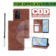 DE30 - Oppo A96 A76 A36 Flip Cover Wallet Leather Case Magnetic Leather Case