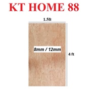 [1 1/2ft x 4ft] Papan Plywood / Solid Plywood 8mm 12mm
