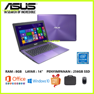 LAPTOP ASUS X453 INTEL CELERON 14 INCH RAM 8GB SSD 256GB FREE GIFT