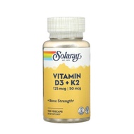 SOLARAY Vitamin D3 + K2, 120 VegCaps