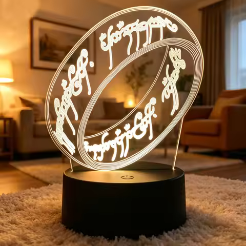 Lord of the Rings 3D LED Night Light 7 Colours Smart Touch Bedroom Decorative Lights Birthday Christ
