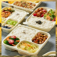 (HIMK) Disposable Lunch Box Gridding Box Bento Commercial Takeout Packaging Box Food-Grade Environme