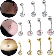 1PC 14G Belly Rings Stainless Steel Belly Button Rings Double Ball Belly Navel Piercing for Women 6m