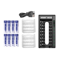 XTAR BC8 Battery Charger with 8 Pack Rechargeable 1.5v Lithium Rechargeable Batteries Charger(BC8 Ch