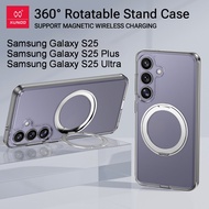 XUNDD 360˚ Rotatable Stand Case for Samsung Galaxy S25 Ultra / S25 Plus / S25 Transparent Clear Magn
