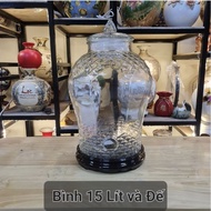 Glass Wine Pitcher 8833_ 3 Liters, 6 Liters, 8 Liters, 10 Liters, 15 Liters With Valve and Without V