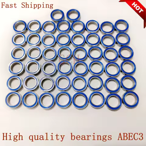 Free shipping 50PCS 10x15x4 Blue Rubber Seals bearing 6700 2RS ABEC3 10x15x4mm Model bearing Motor b