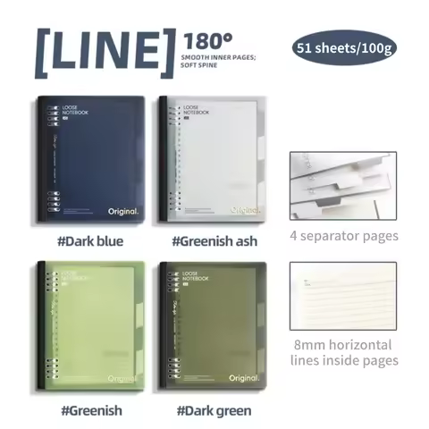 Removable Pages Notebook Minimalist 8-Hole Binder Notebook Spliced Spine Notebook Detachable For Stu