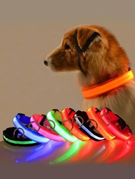 夜光寵物項圈適用於中小型小狗,LED狗狗項圈適用於夜晚步行