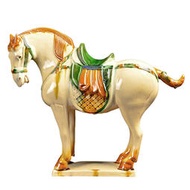 J7IB洛陽唐三彩馬擺件藝術品陶瓷大馬禮品中式客廳電視櫃玄關瓷器