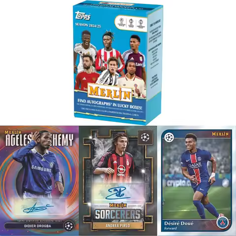 24-25 Topps Chrome Merlin UCC European Football Merlin Trading Cards Ball Star Collection Cards Toys