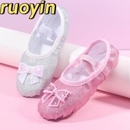 Kid Girls Ballet Dance Shoes Glitter Bow-knot Ballet Shoes Soft Sole Dance Shoes