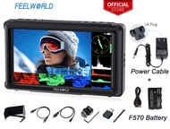 FEELWORLD FW568 PRO กล้อง1200nit ความสว่างสูง6นิ้วเครื่องโทรทัศน์วงจรปิดภาคสนาม DSLR มาพร้อมแบตเตอรี