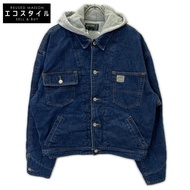 Polo Country 80年代靛藍 x 灰色連帽牛仔夾克，L碼 [二手]