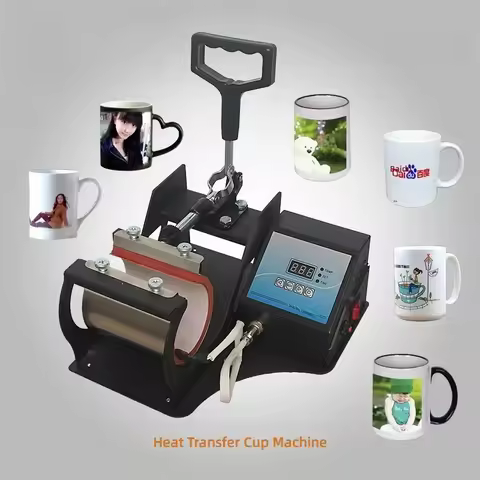Heat transfer printing cup baking machine, mug hot stamp label printing, logo printing small heat tr