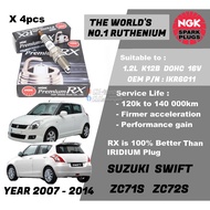 Japan NGK Premium RX Spark Plug - Suzuki Swift ZC71S (5/2007~9/2010) ZC72S (9/2010~6/2014) 1.2L K12B DOHC (heat range 7)