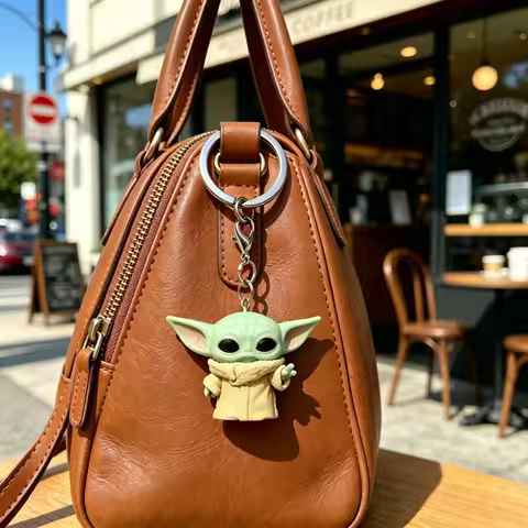 Cute Grogu Yoda Baby Keychain Mandalorian Fan Character Key Ring Fan Party Gift