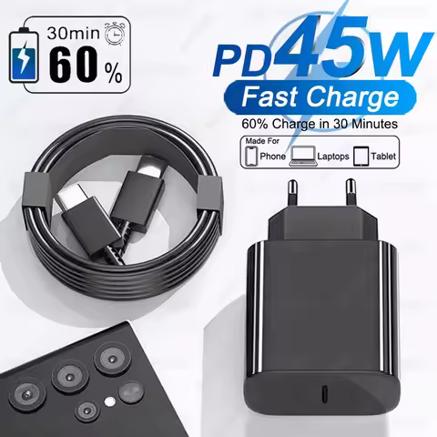 45W Fast Charger USB C Phone Adapter For Samsung Galaxy S23 S24 S25 Ultra A55 A35 A15 5G Plug Charge