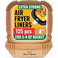 Air Fryer Paper Liners, 125Pcs Air Fryer Disposable Liners, Non-Stick and Oil Proof for Easy Cleanup