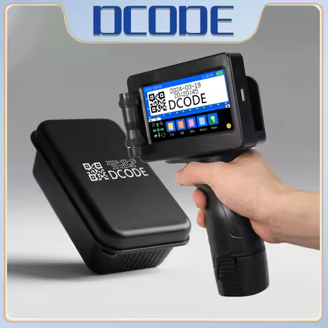 DCODE 1755PLUS Portable Handheld Inkjet Printer with 12.7mm White Ink Cartridge Batch Number Logo La
