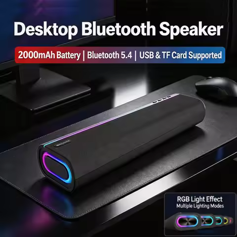 Monster YS02 Gaming Bluetooth 5.4 Speakers for PC Desktop Soundbar with Deep Bass RGB 2000mAh USB Co