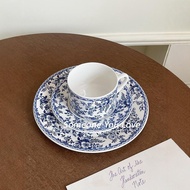 Bemular Home B2 A1 ins French Blue Floral Ceramic Tableware Western Restaurant Afternoon Tea Coffee 