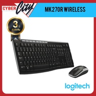 WIRELESS KEYBOARD & MOUSE (คีย์บอร์ดและเมาส์ไร้สาย) LOGITECH MK270R WIRELESS CORDLESS (BLACK)