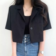 Women's Latest cropped Short Sleeve Korean Blazer cropped